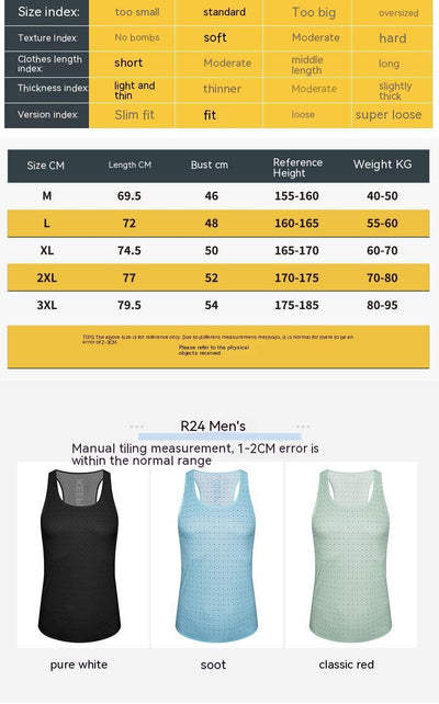 Ultralight Men's Exercise Sleeveless Fitness Quick-drying Clothes