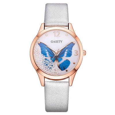 Luxury Removable Rhinestone Butterfly Watches Ladies Leather Dress Ladies Wrist Watches