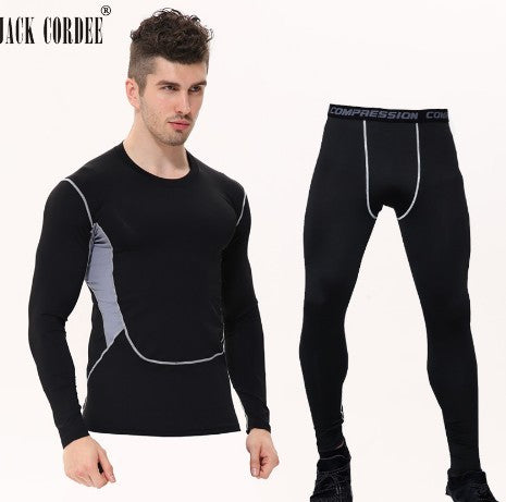 Set Sports Compression Set Long Sleeve T-Shirt Tights Exercise Clothes Workout Bodysuit